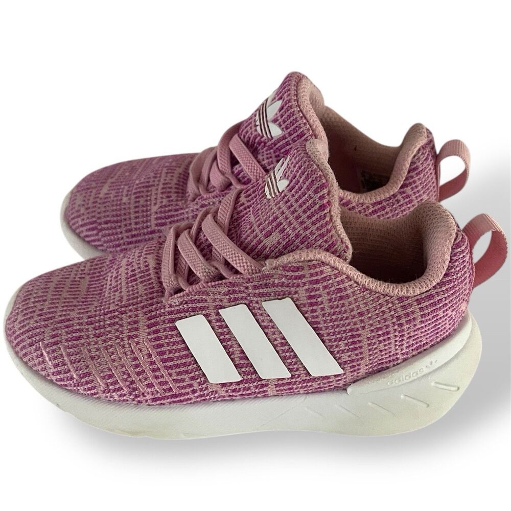 Adidas Swift Run 22 (GW8185) Toddler Size 9 K - Pink/White Mesh Running Shoes
